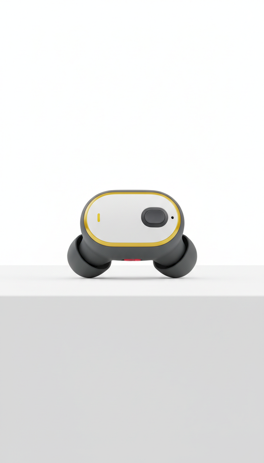 Wireless earbuds with matte metal accents